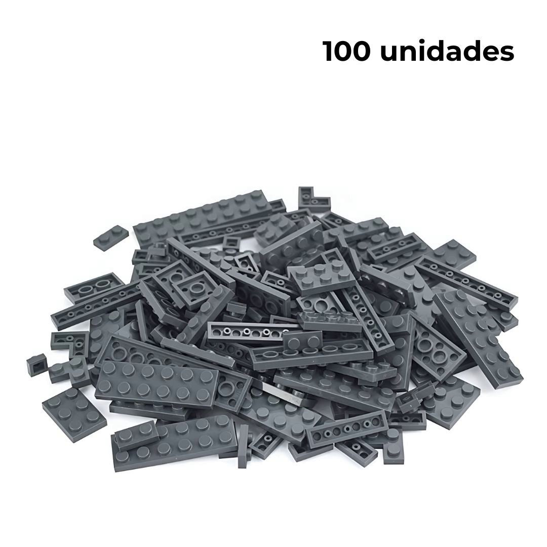 Bloques de construcción 100 unidades color gris