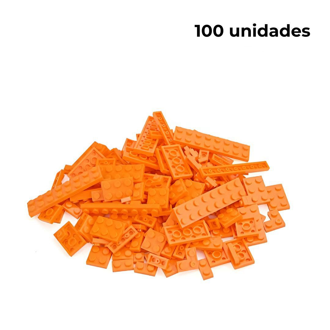 Bloques de construcción 100 unidades color naranja