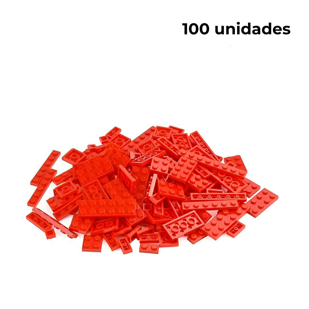 Bloques de construcción 100 unidades color rojo