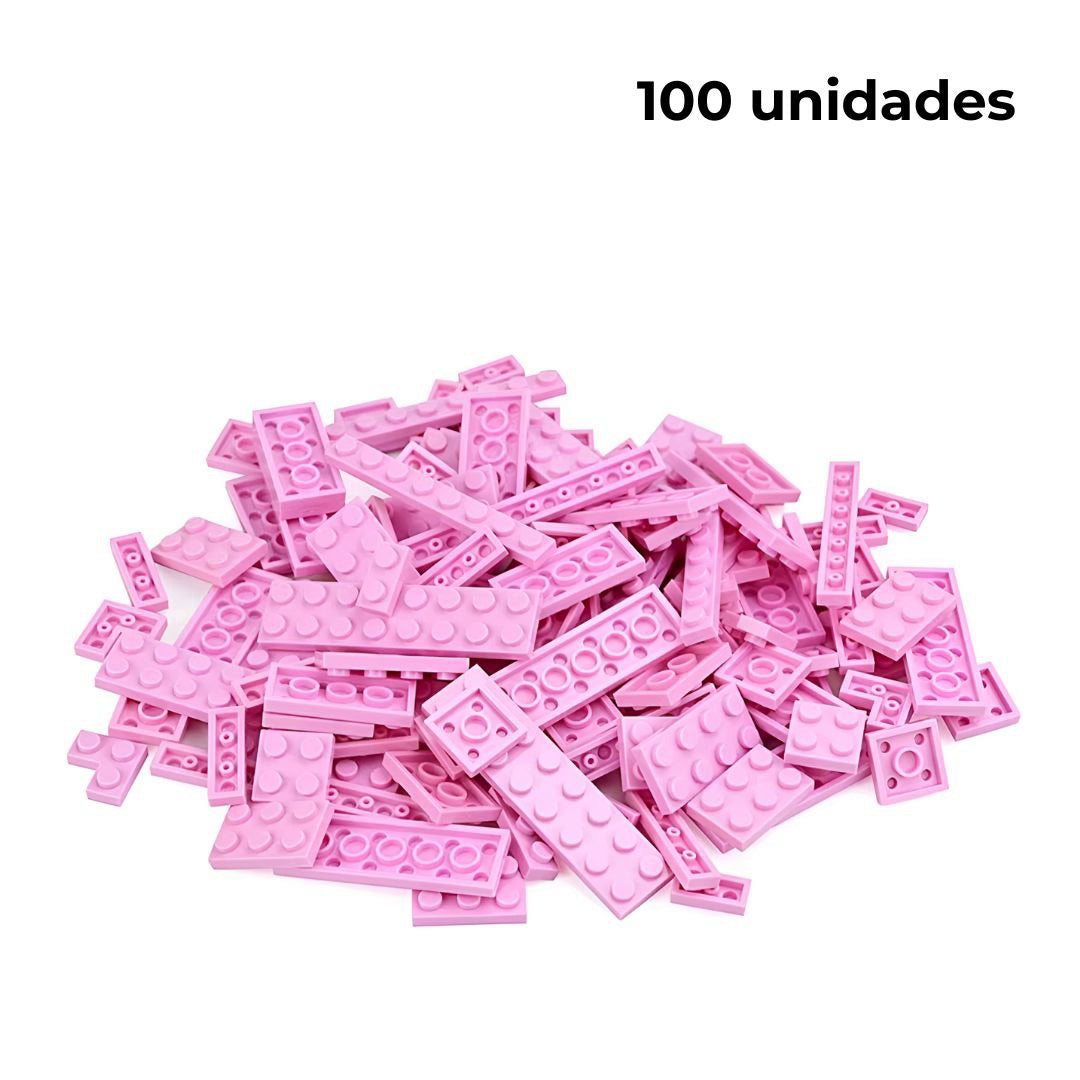 Bloques de construcción 100 unidades color rosa