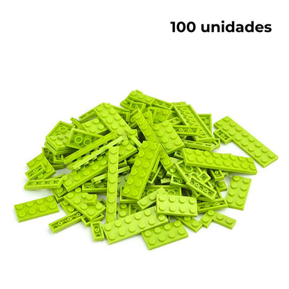 Bloques de construcción 100 unidades color verde claro