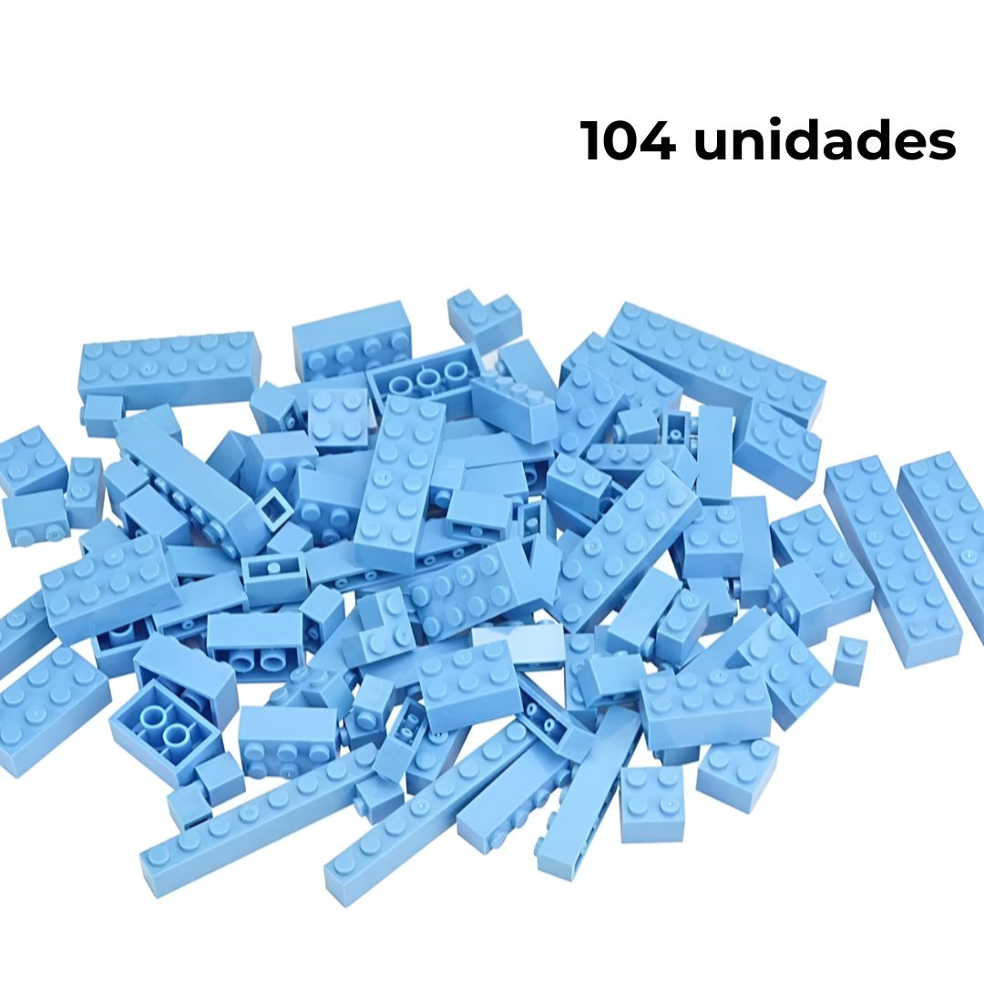 Bloques de construcción 104 unidades color azul claro