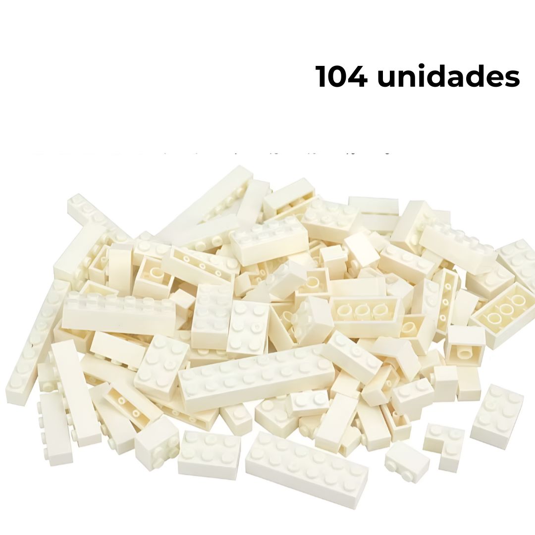 Bloques de construcción 104 unidades color blanco
