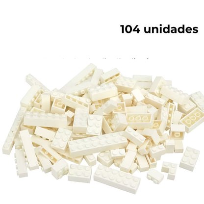 Bloques de construcción 104 unidades color blanco