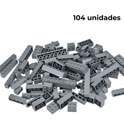 Bloques de construcción 104 unidades color gris