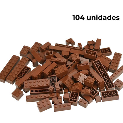 Bloques de construcción 104 unidades color maron