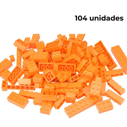 Bloques de construcción 104 unidades color naranja
