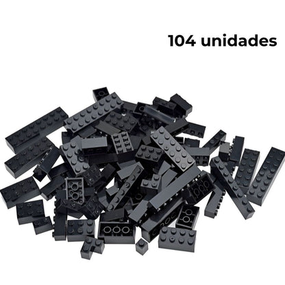 Bloques de construcción 104 unidades color negro