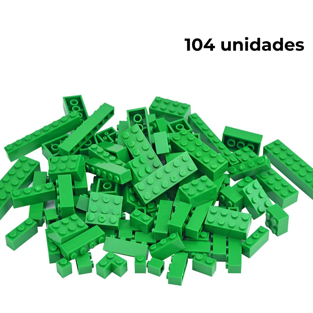 Bloques de construcción 104 unidades color verde