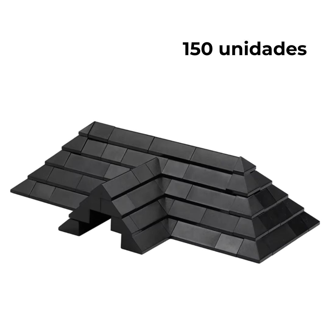 Set de 150 piezas de tejas negras para bloques compatibles LEGO®, edad 6+