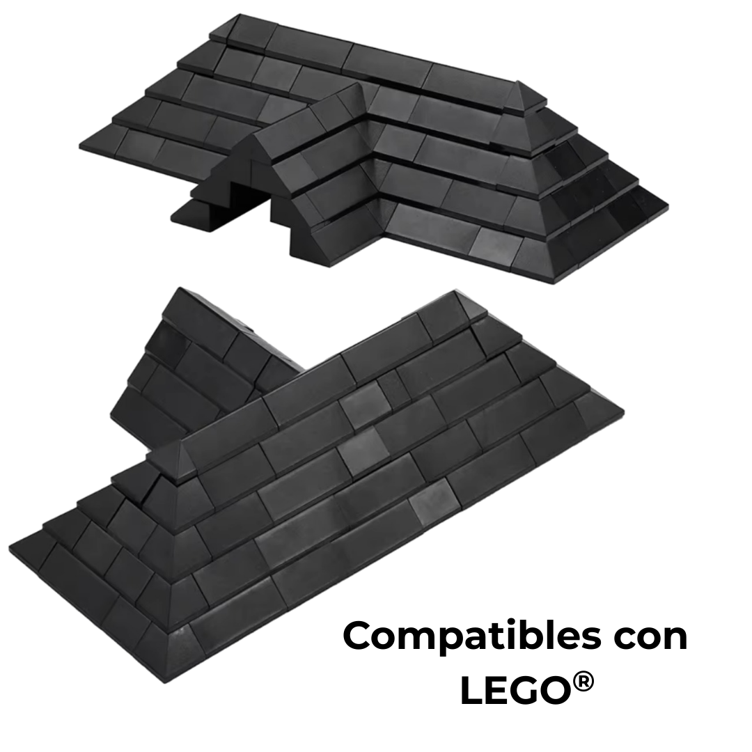 Ejemplos de tejados construidos con bloques compatibles con LEGO®