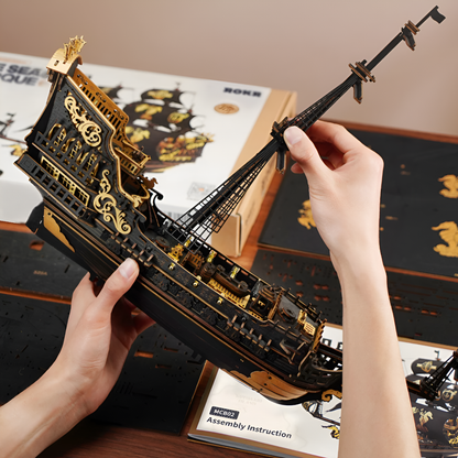 Puzzle 3D de madera. Barco 603 piezas.