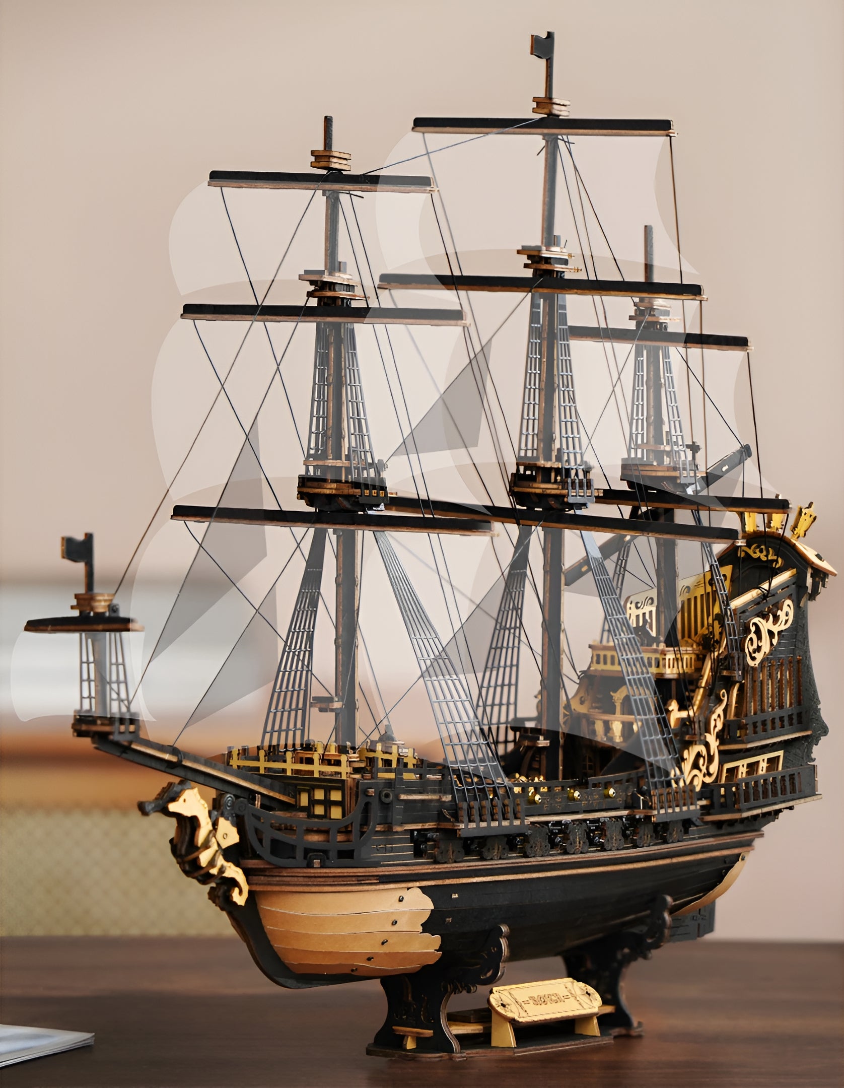 Puzzle 3D  velero de madera.